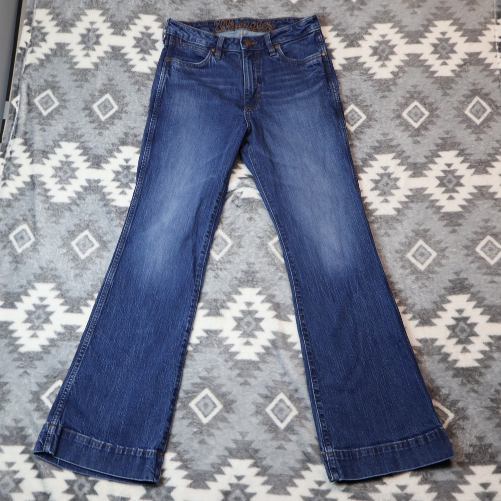 Wrangler High Rise Flare Jeans Medium Wash Denim 29x32 112328274